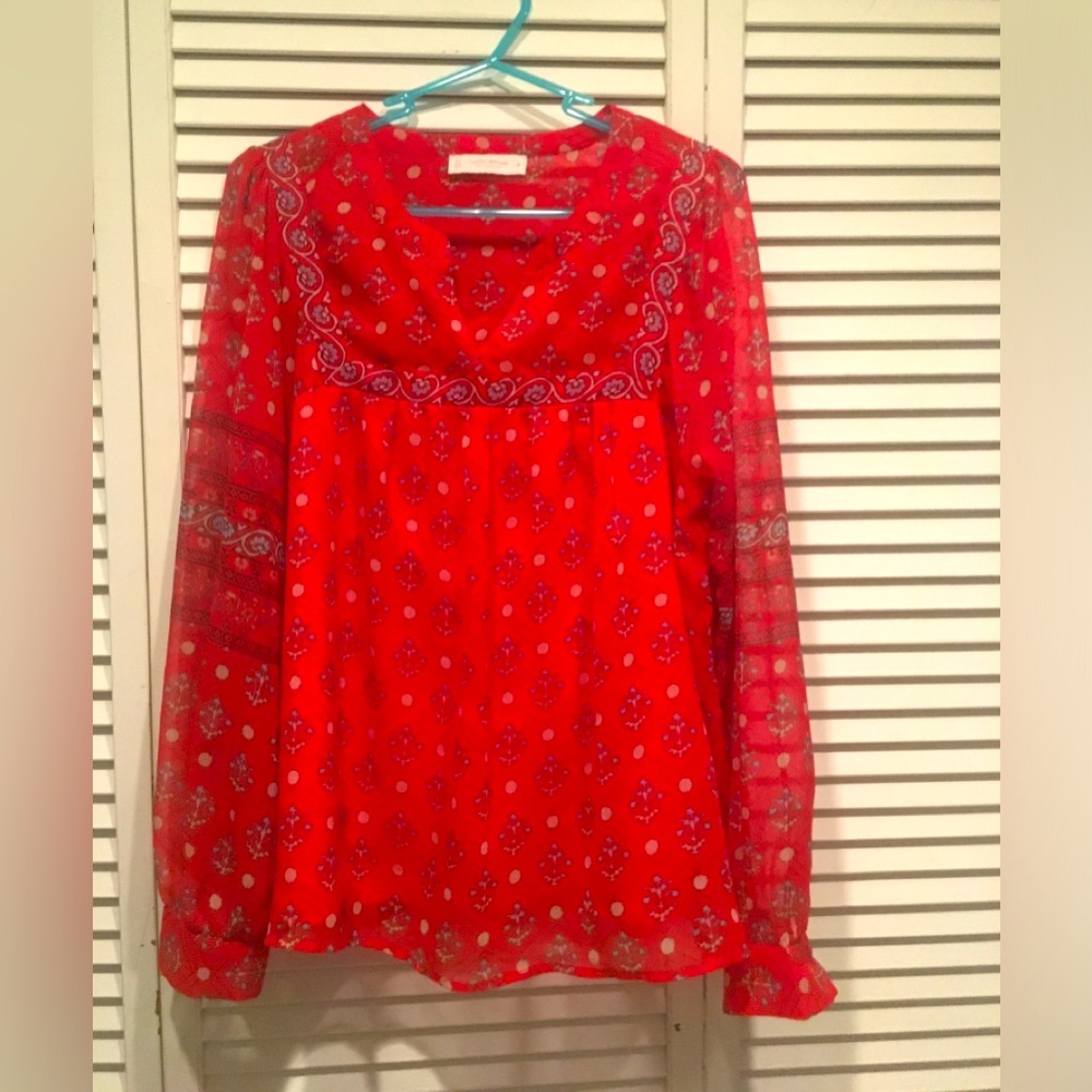 Red Paisley Women's Top